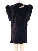 Embellished Snake Applique Fur Vest Jacket arcadeshops.com
