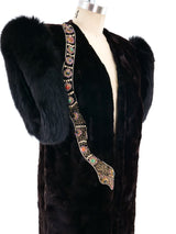 Embellished Snake Applique Fur Vest Jacket arcadeshops.com