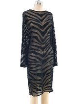 Bead and Sequin Embellished Chiffon Dress Dress arcadeshops.com