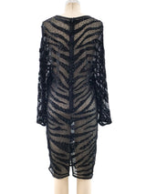 Bead and Sequin Embellished Chiffon Dress Dress arcadeshops.com