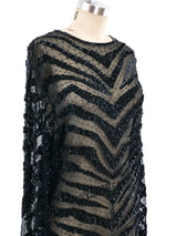 Bead and Sequin Embellished Chiffon Dress Dress arcadeshops.com