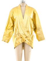 Lillie Rubin Gold Leather Jacket Jacket arcadeshops.com