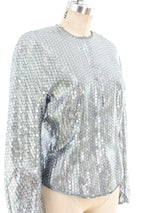 Embellished Metallic Silver Lamé Jacket Jacket arcadeshops.com