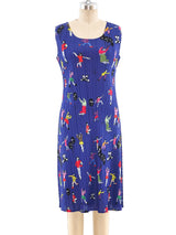 Issey Miyake Novelty Printed Plisse Pleated Dress Dress arcadeshops.com