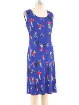 Issey Miyake Novelty Printed Plisse Pleated Dress Dress arcadeshops.com
