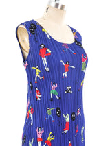 Issey Miyake Novelty Printed Plisse Pleated Dress Dress arcadeshops.com