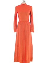 Orange Metallic Maxi Dress Dress arcadeshops.com