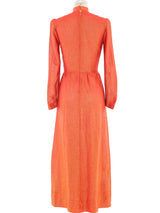 Orange Metallic Maxi Dress Dress arcadeshops.com