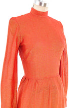 Orange Metallic Maxi Dress Dress arcadeshops.com