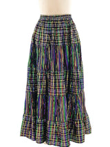 Rainbow Striped Lurex Maxi Skirt Bottom arcadeshops.com