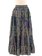 Rainbow Striped Lurex Maxi Skirt Bottom arcadeshops.com