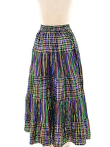 Rainbow Striped Lurex Maxi Skirt Bottom arcadeshops.com