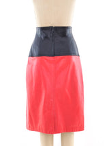 Escada Colorblock Leather Skirt Bottom arcadeshops.com