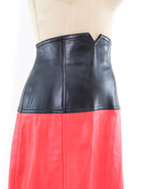 Escada Colorblock Leather Skirt Bottom arcadeshops.com