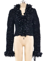 Ribbon Knit Fringe Jacket Jacket arcadeshops.com