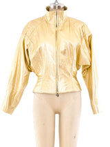 Lillie Rubin Gold Leather Jacket Jacket arcadeshops.com