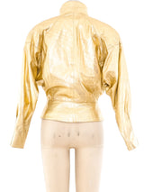Lillie Rubin Gold Leather Jacket Jacket arcadeshops.com