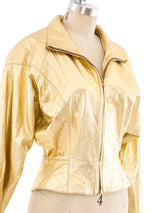 Lillie Rubin Gold Leather Jacket Jacket arcadeshops.com