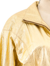 Lillie Rubin Gold Leather Jacket Jacket arcadeshops.com