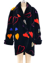 Donnybrook Heart Motif Faux Fur Coat Outerwear arcadeshops.com