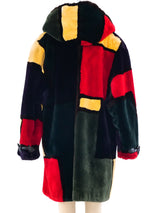 Colorblock Sheared Beaver Coat Outerwear arcadeshops.com