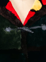 Colorblock Sheared Beaver Coat Outerwear arcadeshops.com