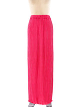 Fuchsia Plisse Pleated Maxi Skirt Bottom arcadeshops.com