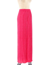 Fuchsia Plisse Pleated Maxi Skirt Bottom arcadeshops.com