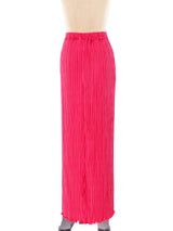 Fuchsia Plisse Pleated Maxi Skirt Bottom arcadeshops.com