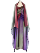 Christian Lacroix Ombre Silk Chiffon Gown Dress arcadeshops.com