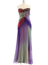 Christian Lacroix Ombre Silk Chiffon Gown Dress arcadeshops.com