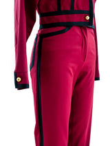 Complice Wine Suit with Navy Trim Suit arcadeshops.com