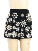 Crystal Embellished Jersey Hot Pants Bottom arcadeshops.com