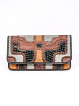 Carlos Falchi Patchwork Envelope Clutch Accessory arcadeshops.com