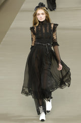 Chanel Lace Trimmed Chiffon Dress Dress arcadeshops.com