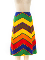Rainbow Chevron Knit Skirt Bottom arcadeshops.com