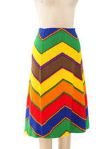 Rainbow Chevron Knit Skirt Bottom arcadeshops.com