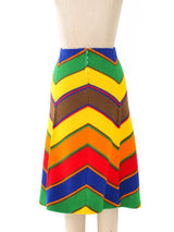 Rainbow Chevron Knit Skirt Bottom arcadeshops.com