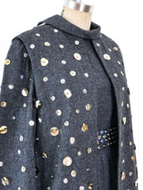 Mollie Parnis Embellished Wool Ensemble Dress arcadeshops.com