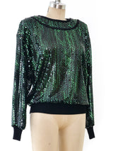 Ungaro Emerald Sequin Top Top arcadeshops.com