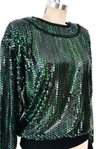 Ungaro Emerald Sequin Top Top arcadeshops.com