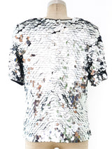Silver Paillette Embellished Top Top arcadeshops.com