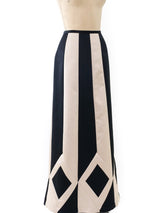 Lillie Rubin Graphic Satin Maxi Skirt Bottom arcadeshops.com