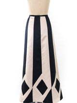 Lillie Rubin Graphic Satin Maxi Skirt Bottom arcadeshops.com