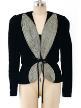 Victor Costa Leaf Applique Jacket Jacket arcadeshops.com