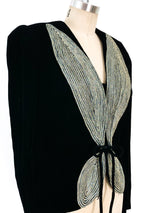 Victor Costa Leaf Applique Jacket Jacket arcadeshops.com