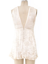 Patricia Lester Ivory Plisse Pleated Top Top arcadeshops.com