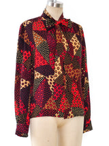 Adolfo Printed Silk Top Top arcadeshops.com