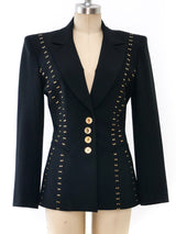 Studded Black Blazer Jacket arcadeshops.com