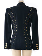 Studded Black Blazer Jacket arcadeshops.com